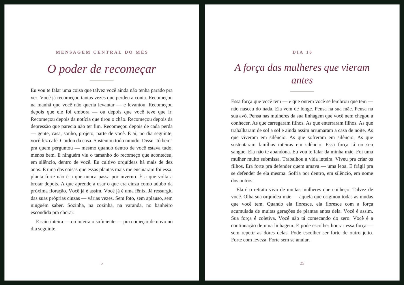 Paginas do livro Cafe com Orquideas